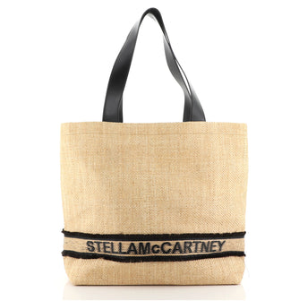 Stella McCartney Logo Tote Woven Raffia Large