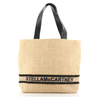 Stella McCartney Logo Tote Woven Raffia Large