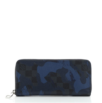 Louis Vuitton Zippy Wallet Limited Edition Camouflage Damier Cobalt Vertical