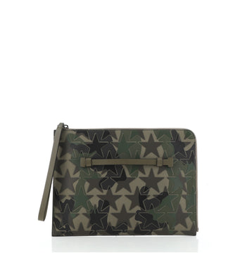 Valentino Camustars Zip Clutch Printed Camo Nylon