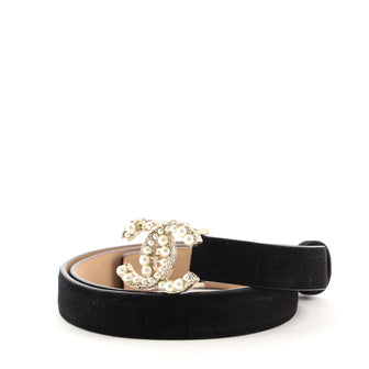 CC Belt Velvet with Faux Pearls Thin 80