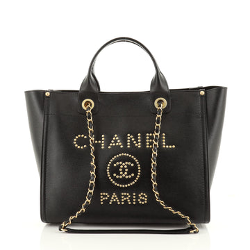 Chanel Deauville Tote Studded Caviar Small