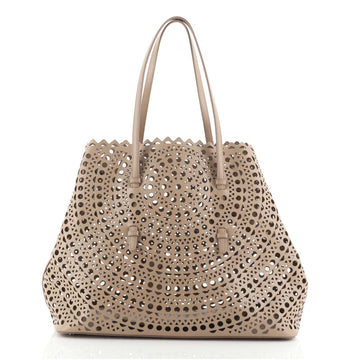 Alaia Open Tote Laser Cut Leather Medium