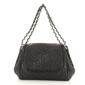 Chanel Timeless Accordion Flap Bag Quilted Caviar