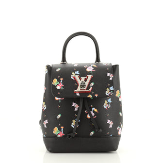 Louis Vuitton Lockme Backpack Floral Printed Leather Mini at