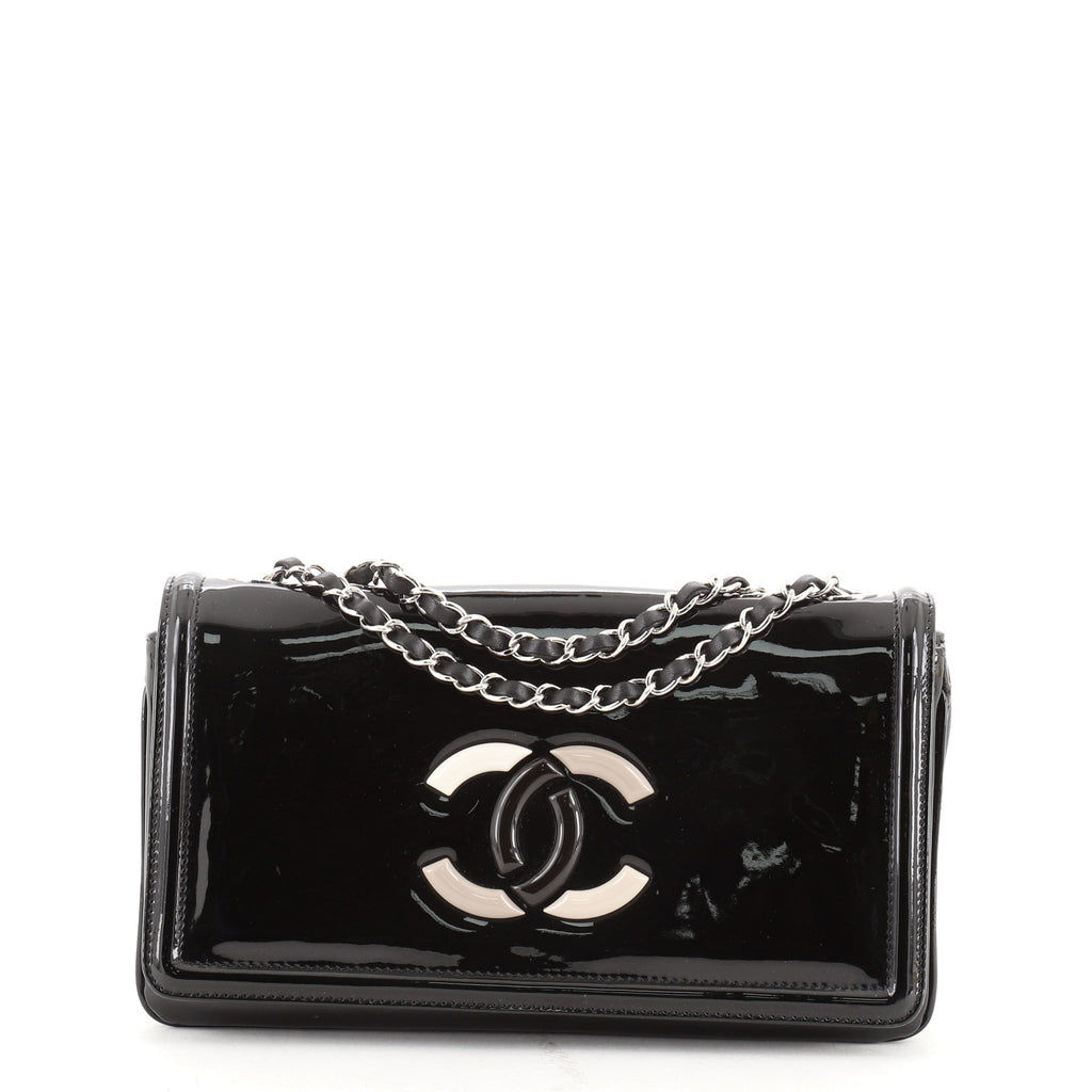 Chanel Lipstick Flap Bag Patent Vinyl Small Black 59815108