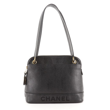 Chanel Vintage Logo Chain Tote Caviar Medium