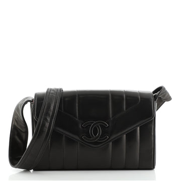 Chanel Vintage CC Shoulder Bag Vertical Quilt Lambskin Medium