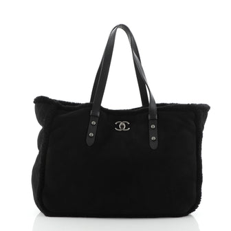 Chanel CC Open Tote Suede and Shearling Medium