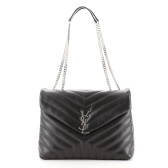 Saint Laurent LouLou Shoulder Bag Matelasse Chevron Leather Medium