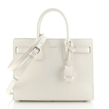 Saint Laurent Sac de Jour NM Bag Crocodile Embossed Leather Baby