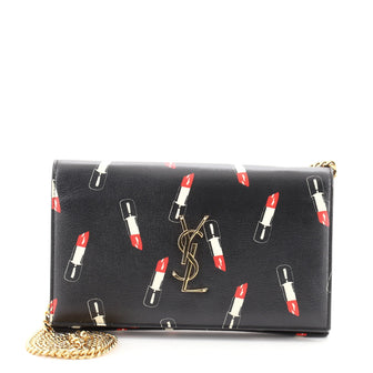 Saint Laurent Classic Monogram Wallet on Chain Printed Leather