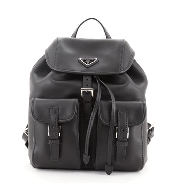 Prada Double Front Pocket Backpack Soft Calfskin Small