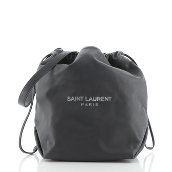 Saint Laurent Teddy Bucket Bag Leather Small Gray 59815171