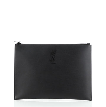 Saint Laurent Classic Monogram Zip Pouch Leather Small