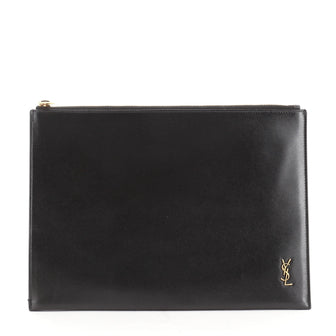 Saint Laurent Classic Monogram Zip Pouch Leather Small