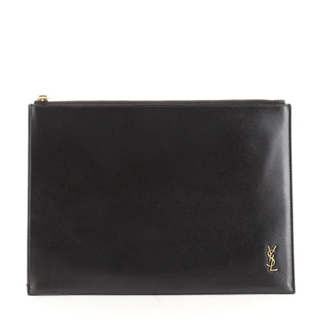 Saint Laurent Classic Monogram Zip Pouch Leather Small