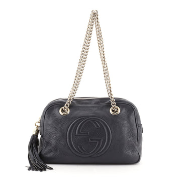 Gucci Soho Chain Zip Shoulder Bag Leather Small