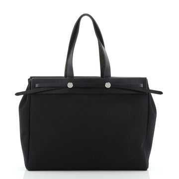 Hermes Herbag Cabas Toile and Leather MM