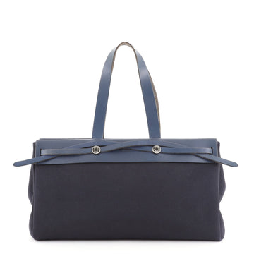 Hermes Herbag Cabas Toile and Leather MM