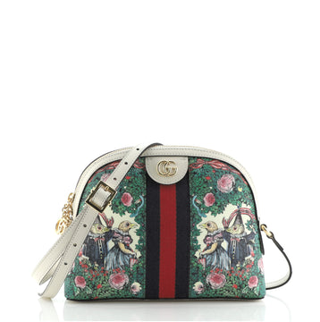 Gucci Ophidia Dome Shoulder Bag Printed GG Coated Canvas Small