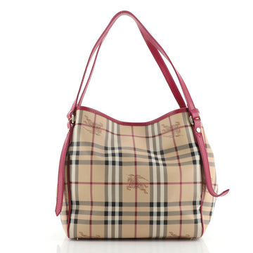 Burberry Canterbury Tote Haymarket Coated Canvas Small