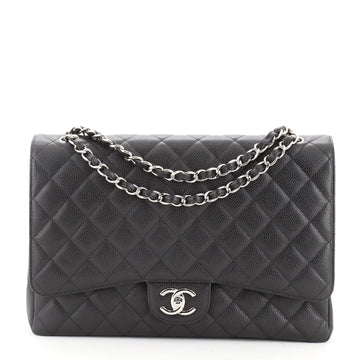 Chanel Classic Double Flap Bag Quilted Caviar Maxi