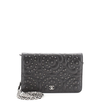 Chanel Wallet on Chain Camellia Studded Lambskin