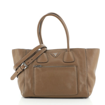 Prada Front Pocket Wing Convertible Tote Vitello Daino