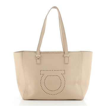 Salvatore Ferragamo Marta Tote Perforated Leather Medium