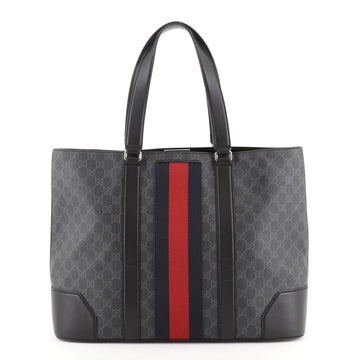 Gucci Web Open Tote GG Coated Canvas Large