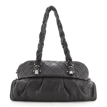 Chanel Lady Braid Zip Shoulder Bag Quilted Distressed Lambskin Large