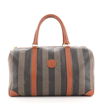 Fendi Vintage Pequin Boston Bag Coated Canvas Large
