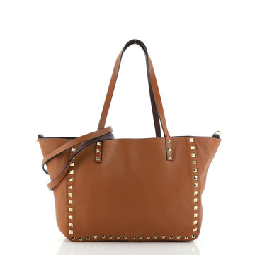 Valentino Rockstud Reversible Convertible Tote Leather Small