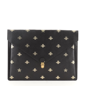 Gucci Bee Envelope Portfolio Printed Leather