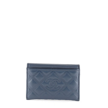 Chanel Diamond CC Card Holder Quilted Lambskin