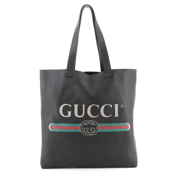 Gucci Logo Tote Printed Leather Large