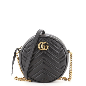 Gucci GG Marmont Round Shoulder Bag Matelasse Leather Mini