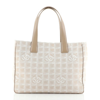 Chanel Front Zip Travel Line Tote Nylon Medium