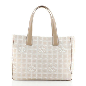 Chanel Front Zip Travel Line Tote Nylon Medium