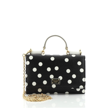 Dolce & Gabbana Sicily Wallet on Chain Printed Leather Mini