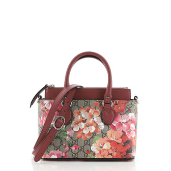 Gucci Linea A Convertible Tote Blooms Print GG Coated Canvas Mini