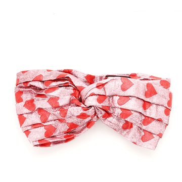Gucci Lucina Heart Headband Metallic Nylon and Silk