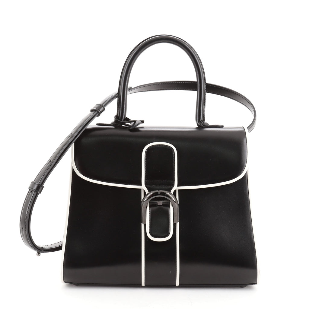 Delvaux Black Leather Brillant MM Top Handle Bag Delvaux