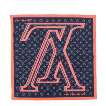 Louis Vuitton LV Upside Down Bandana Scarf Monogram Ink Cotton