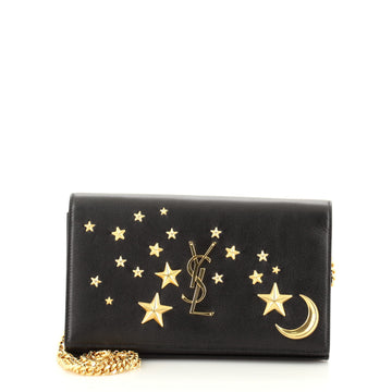 Saint Laurent Classic Monogram Wallet on Chain Embellished Leather