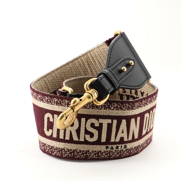 Christian Dior Logo Shoulder Strap Embroidered Canvas