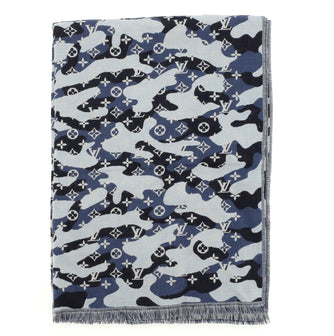 Louis Vuitton Monogram Gradient Camouflage Scarf Cashmere and Silk