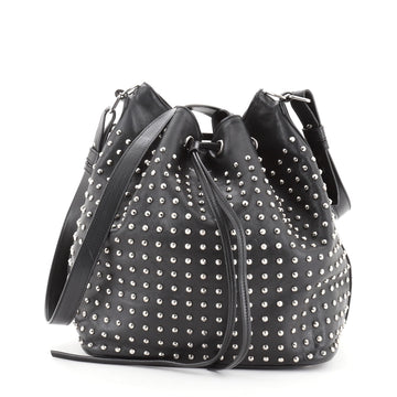 Saint Laurent Emmanuelle Bucket Bag Studded Leather Medium