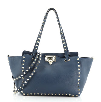 Valentino Rockstud Tote Pebbled Leather Small